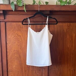 J. Crew Ivory Scalloped Camisole Blouse